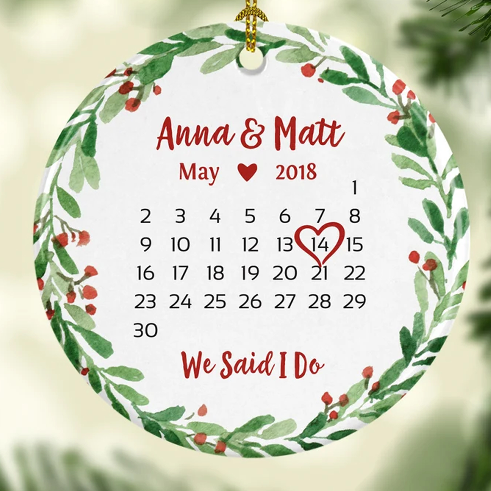 Personalized First Christmas Ornament Personalized Wedding Gift For Couple Wedding Ornament